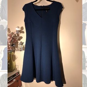 Royal blue textured A-line dress. Size S-M.